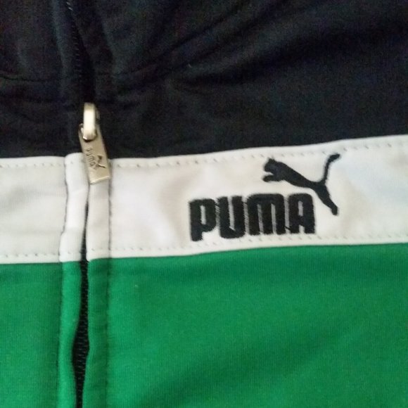 Puma navy green with white stripe jacket - Picture 2 of 3